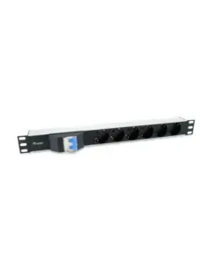 Regleta equip rack 19 pulgadas 1u 6 tomas shucko con cable magnetotermico 1.8m
