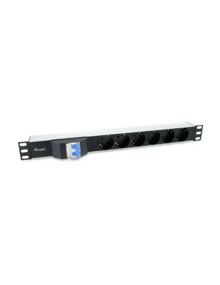 Regleta equip rack 19 pulgadas 1u 6 tomas shucko con cable magnetotermico 1.8m