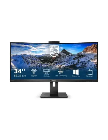 Monitor led 34 pulgadas philips p line 346p1crh - 00 curvo -  va -  dp -  hdmi -  100hz -  4ms -  vesa 100x100 -  webcam