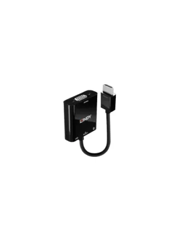 Lindy 38285 adaptador de cable de vídeo 0,1 m HDMI tipo A (Estándar) VGA (D-Sub) Negro