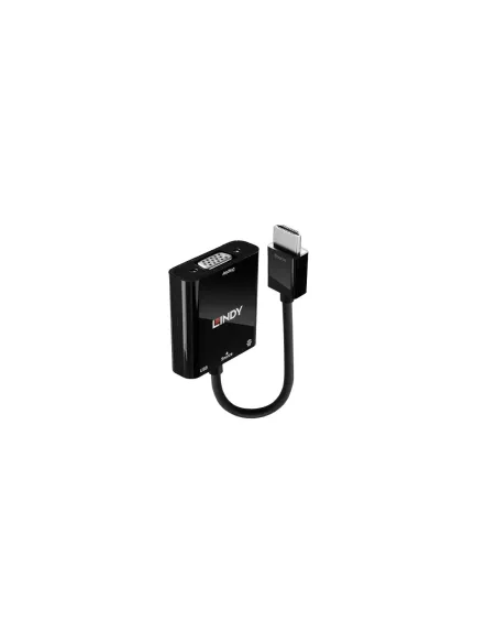Lindy 38285 adaptador de cable de vídeo 0,1 m HDMI tipo A (Estándar) VGA (D-Sub) Negro