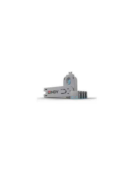 Lindy 40452 bloqueador de puerto Bloqueador de puerto + clave USB tipo A Azul Acrilonitrilo butadieno estireno (ABS) 5 pieza(s)