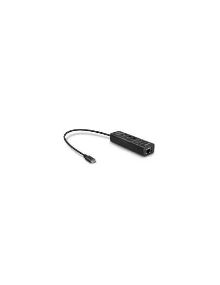 Lindy 43249 hub de interfaz USB 3.2 Gen 1 (3.1 Gen 1) Type-C 5000 Mbit/s Negro