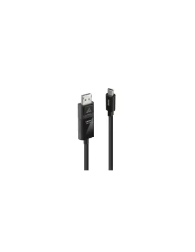 Lindy 43342 adaptador de cable de vídeo 2 m USB Tipo C DisplayPort Negro