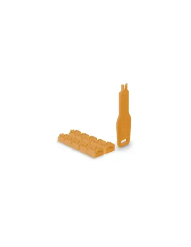 Lindy 47897 bloqueador de puerto Bloqueador de puerto + clave RJ-45 Naranja Acrilonitrilo butadieno estireno (ABS) 10 pieza(s)