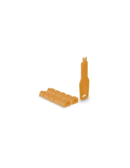 Lindy 47897 bloqueador de puerto Bloqueador de puerto + clave RJ-45 Naranja Acrilonitrilo butadieno estireno (ABS) 10 pieza(s)