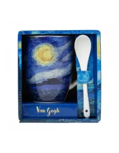 Taza con cuchara enesco noche estrellada