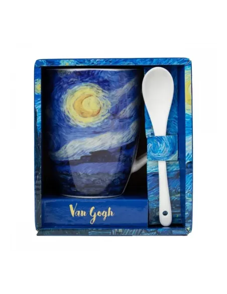 Taza con cuchara enesco noche estrellada