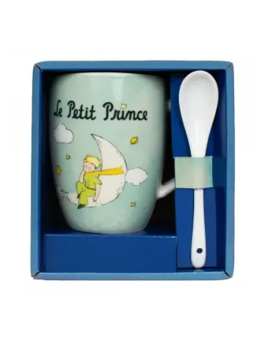 Taza con cuchara enesco el principito en la luna