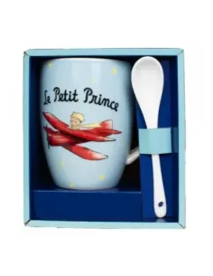 Taza con cuchara enesco el principito en su avión