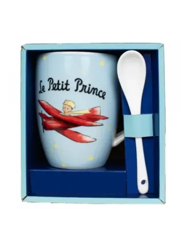 Taza con cuchara enesco el principito en su avión