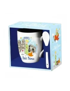 Taza con cuchara enesco el principito arcoiris