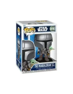 Funko pop star wars the mandalorian con grogu a la espalda