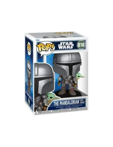 Funko pop star wars the mandalorian con grogu a la espalda