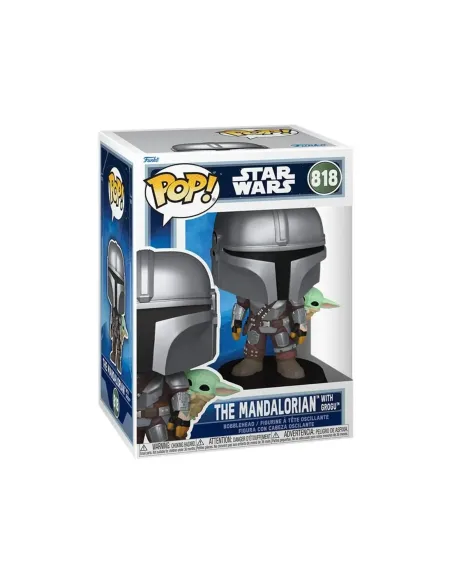 Funko pop star wars the mandalorian con grogu a la espalda