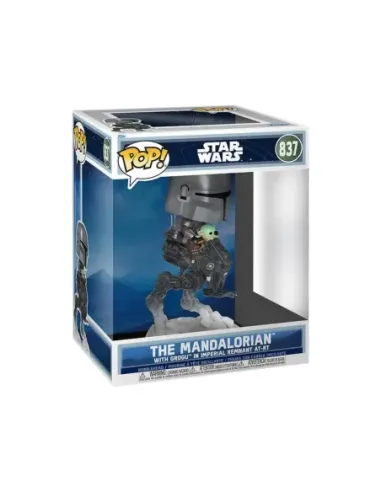 Funko pop star wars rides deluxe the mandalorian with grogu in imperial remnant at - rt