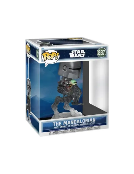 Funko pop star wars rides deluxe the mandalorian with grogu in imperial remnant at - rt