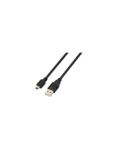 Cable USB 2.0 Aisens A101-0026/ USB Macho - MiniUSB Macho/ Hasta 2.5W/ 60Mbps/ 3m/ Negro