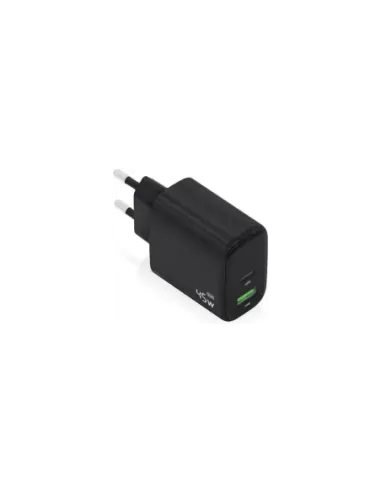 Cargador de Pared GaN Aisens A110-0972/ 1xUSB Tipo-C/ 1xUSB/ 45W/ Negro
