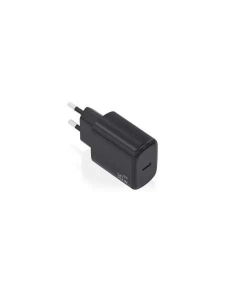 Cargador de Pared GaN Aisens A110-0976/ 1xUSB Tipo-C/ 30W/ Negro
