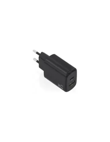 Cargador de Pared GaN Aisens A110-0978/ 1xUSB Tipo-C/ 1xUSB/ 30W/ Negro