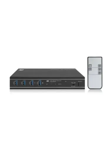Conmutador kvm act connectivity 2 puertos usb - c  - hdmi -  4k -  2pc