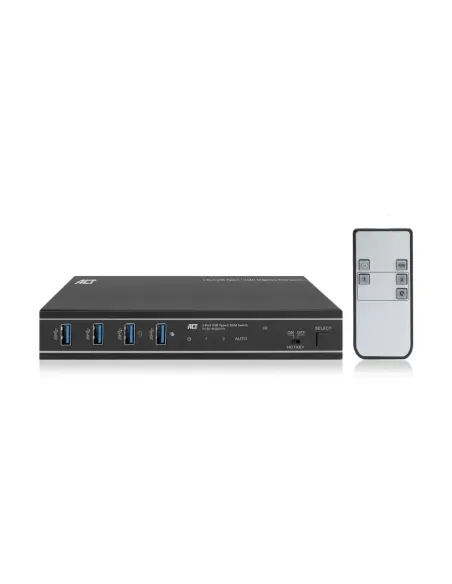 Conmutador kvm act connectivity 2 puertos usb - c  - hdmi -  4k -  2pc
