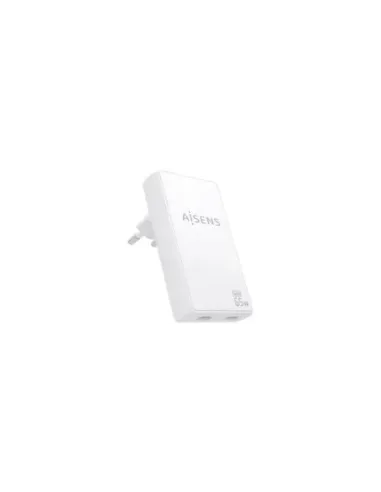 Cargador de Pared GaN Aisens ASCH-65W2P077-W/ 2xUSB Tipo-C/ 65W/ Blanco