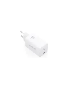 Cargador de Pared GaN Aisens ASCH-65W2P078-W/ 2xUSB Tipo-C/ 65W/ Blanco