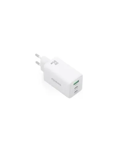 Cargador de Pared GaN Aisens ASCH-65W3P072-W/ 2xUSB Tipo-C/ 1xUSB/ 65W/ Blanco