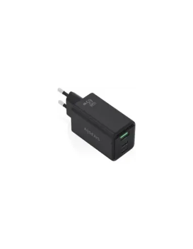 Cargador de Pared GaN Aisens ASCH-65W3P073-BK/ 2xUSB Tipo-C/ 1xUSB/ 65W/ Negro