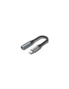 Conversor Vention BMBHA/ Jack 3.5 Hembra - Lightning Macho/ 10cm/ Gris