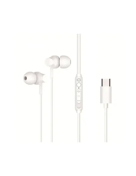 Auricular intrauditivo usb - c conceptronic brendan03w 1.2m microfono blanco