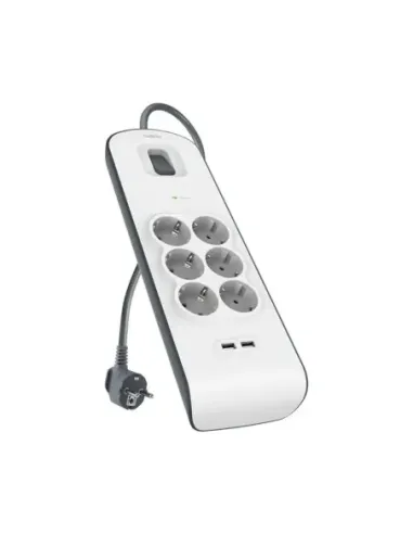 Regleta alimentacion belkin bsv604vf2m - v2 proteccin contra sobret 6 tomas + 2 usb -  a 2.4 boton