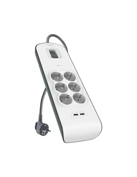 Regleta alimentacion belkin bsv604vf2m - v2 proteccin contra sobret 6 tomas + 2 usb -  a 2.4 boton