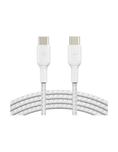 Cable usb tipo c belkin 1m -  macho - macho -  blanco trenzado 2 unidades