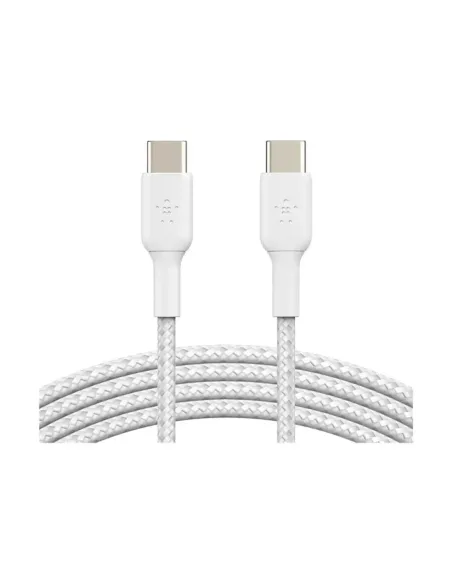 Cable usb tipo c belkin 1m -  macho - macho -  blanco trenzado 2 unidades
