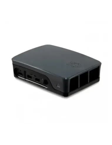Carcasa raspberry pi 4 negra y gris