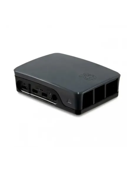 Carcasa raspberry pi 4 negra y gris