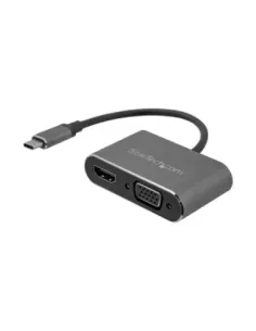 Adaptador usb tipo c a vga - hdmi startech -  macho - hembra -  gris