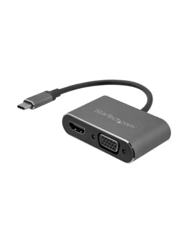 Adaptador usb tipo c a vga - hdmi startech -  macho - hembra -  gris