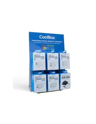 COOLBOX PACK 12 CARGADORES GAN2 + EXPOSITOR