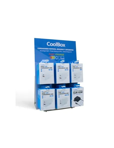 COOLBOX PACK 12 CARGADORES GAN2 + EXPOSITOR