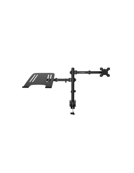 COOLBOX Soporte Monitor+Portátil Monobrazo Acero