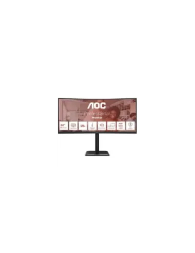 Monitor Profesional Ultrapanorámico Curvo AOC CU34E4CV 34"/ WQHD/ Multimedia/ Regulable en altura/ Negro