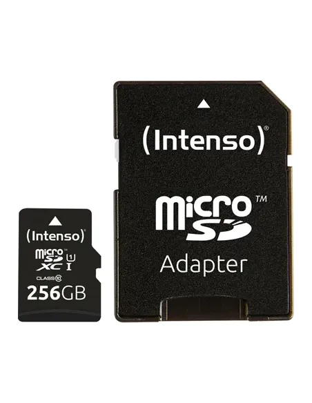 Tarjeta de memoria micro sd intenso 256gb uhs - i cl10 + adaptador sd