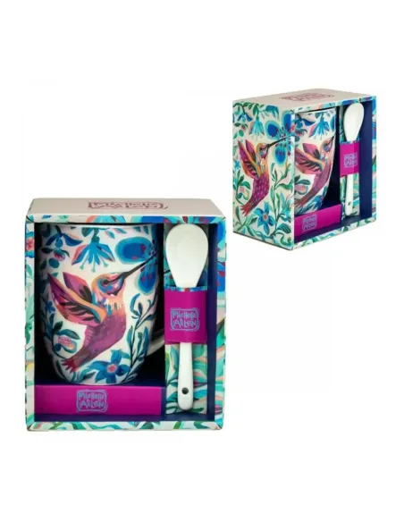 Taza con cuchara enesco colibrí