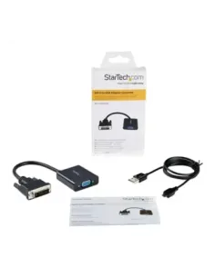 Adaptador dvi - d a vga startech macho - hembra -  negro + cable micro usb tipo b a usb tipo a