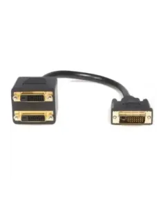 Splitter dvi - d startech 0.3m -  macho - hembra -  negro