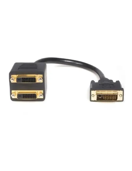 Splitter dvi - d startech 0.3m -  macho - hembra -  negro